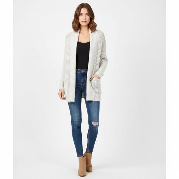 *Hollister Open Weave Grey Cardigan - Picture 1 of 7